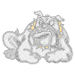 Crouched Bulldog Iron on Crystal Pattern