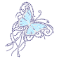 Fancy Iron on Design Blue Butterfly Rhinestone Transfer