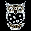 Iron on Owl Half Round Stud and Antique Metal Transfer