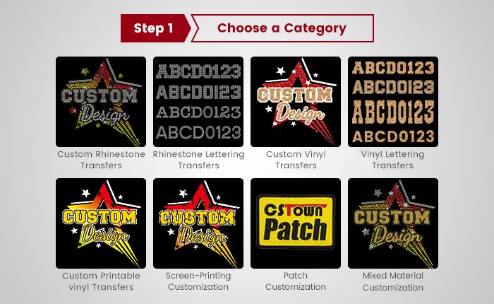 choose a category to custom