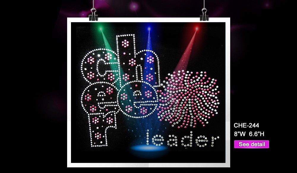 pretty cheer leader rhinestone stud