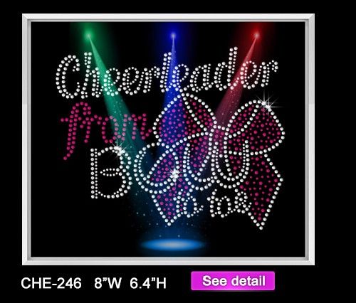 cheer leading bow hotfix sequin