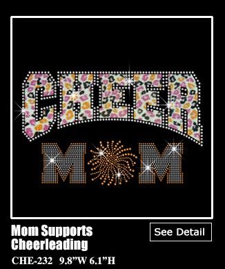 fashionable cheer mom hotfix glitter crystal
