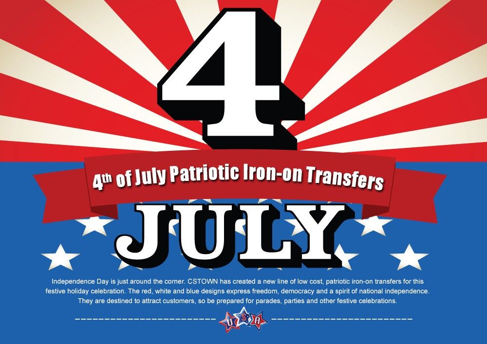 4th of July Patriotic Iron-on Transfers