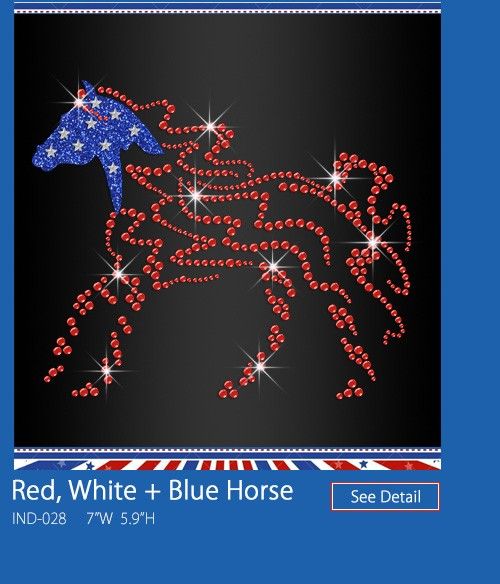 red white blue horse