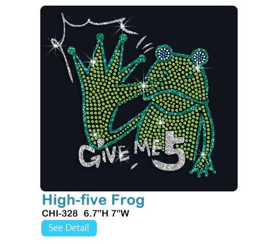 green frog hand give me five