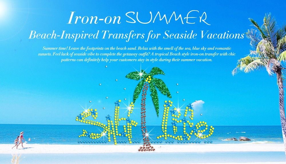 Iron-on Summer Beach-Inspired Transfers for Seaside Vacations