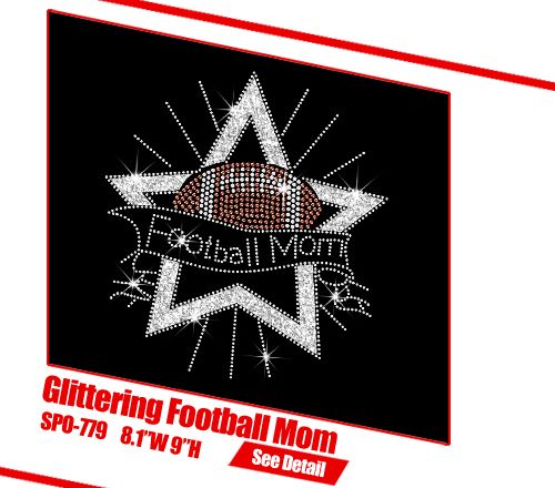 bling football mom with stars