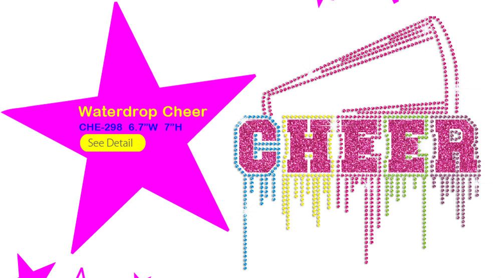 glittering cheer with colorful outline