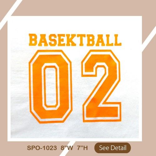 orange basketball no.2 heat press pu