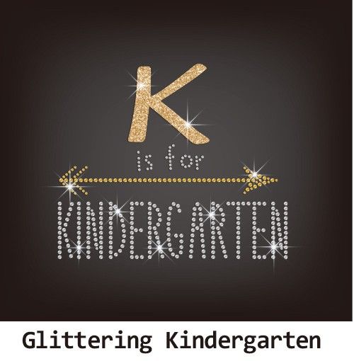 k is for kindergarten iron on glitter rhinestone