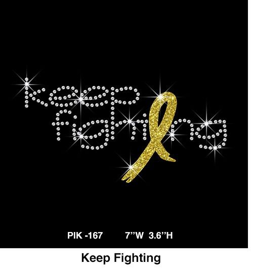 keep fighting with glittering yellow ribbon