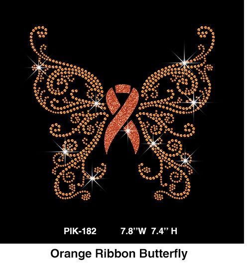 orange butterfly ribbon