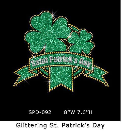clover medal and glittering patrick day s ribbon
