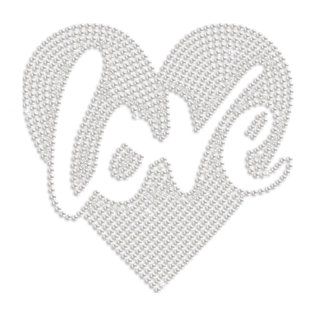 Bling Love in My Heart Neon Stud Heat Transfer