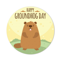 Happy Groundhog Day Custom Cut Iron on Vinyl Graphics Transfer Design