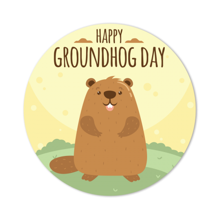 Happy Groundhog Day Custom Cut Iron on Vinyl Graphics Transfer Design