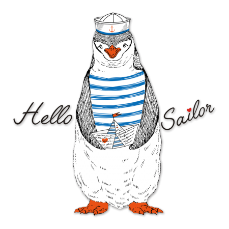 Hello Sailor Penguin Hot Fix Printable Heat Transfer Vinyl