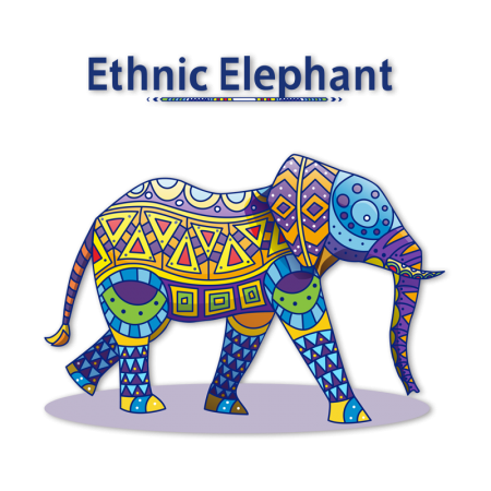 Ethnic Elephant Digital Printable Vinyl Heat Press Transfer for Children