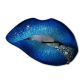 Sexy Blue Lip with Crystal Digital Printed Pattern Heat Transfer Vinyl