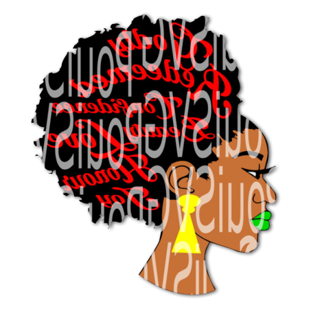 Fashion Afro Word Art Natural Hair Vinyl Iron on Transfer for Shirts