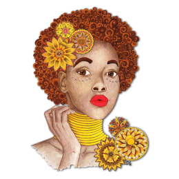 Sunflower Afro Girl Heat Transfer Vinyl