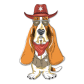 Long Ears Dog in Cowboy Hat Digital Transferred Vinyl