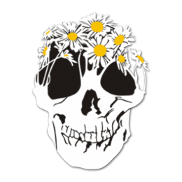 Floral Skull Heat Transfer Vinyl Design