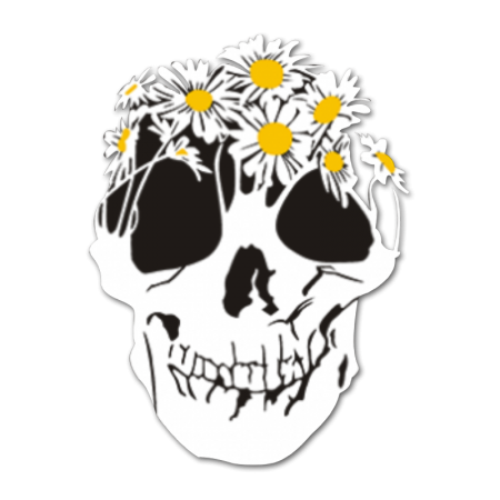 Floral Skull Heat Transfer Vinyl Design