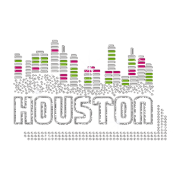 Bling Houston Hotfix Rhinestone Glitter Transfer Design