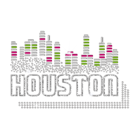 Bling Houston Hotfix Rhinestone Glitter Transfer Design
