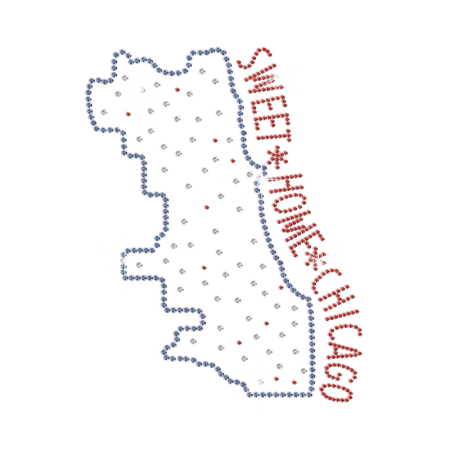 Sweet Home Chicago Hotfix Rhinestone Glitter Transfer