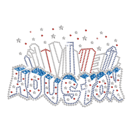 Houston Sparkling Stars Night Hotfix Rhinestone Glitter Transfer