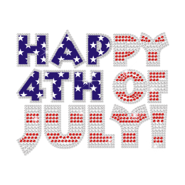 Crystal Happy 4th of July Bling Heat Transfer