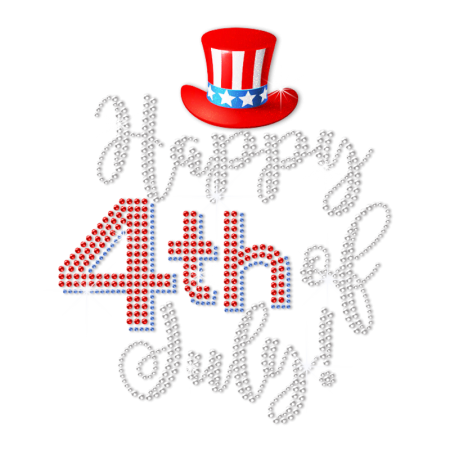 Sparkling Happy 4th of July Heat Transfer