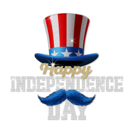 Glittering Happy Dependence Day Hat Heat Transfer