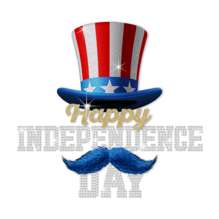 Glittering Happy Dependence Day Hat Heat Transfer