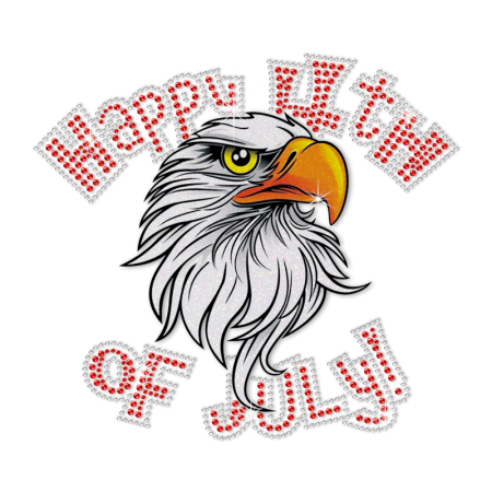 Glittering Eagle Happy 4th of July Heat Transfer
