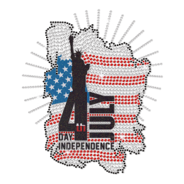 July 4th Heat Rhinestone Printable Glitter Heat Transfer