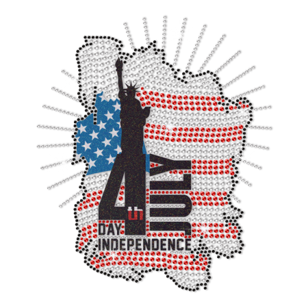 July 4th Heat Rhinestone Printable Glitter Heat Transfer