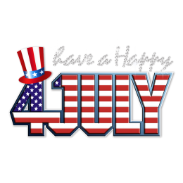 Printable Glitter Happy July 4th Heat Transfer