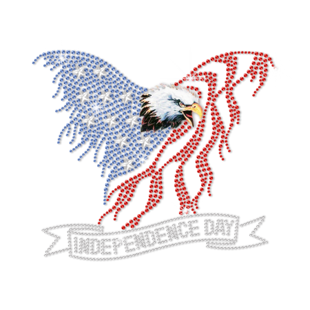 Flying Eagle Independence Day Heat Rhinestone Glitter Transfer