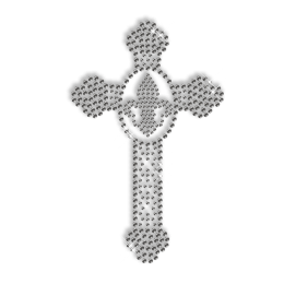 Smoke Rhinestone Cross Hot Fix Design