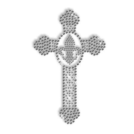 Smoke Rhinestone Cross Hot Fix Design