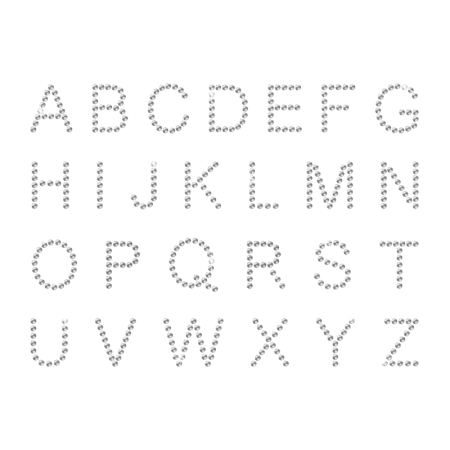 Neatly Written Alphabet Hot-fix Rhinestone Motif