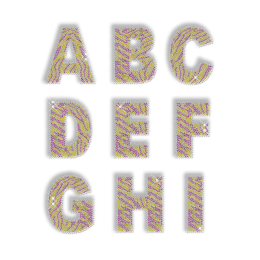 Rhinestone Alphabet Iron on Transfer