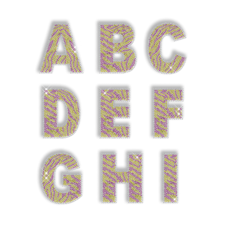 Rhinestone Alphabet Iron on Transfer