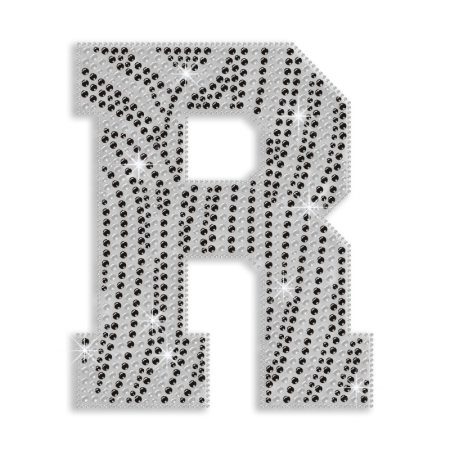 Crystal Letter R Rhinestone Hot Fix Pattern