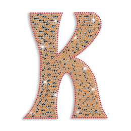 Bling Capital Letter K Rhinestone Iron on Transfer