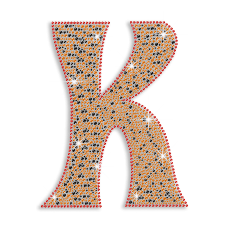 Bling Capital Letter K Rhinestone Iron on Transfer